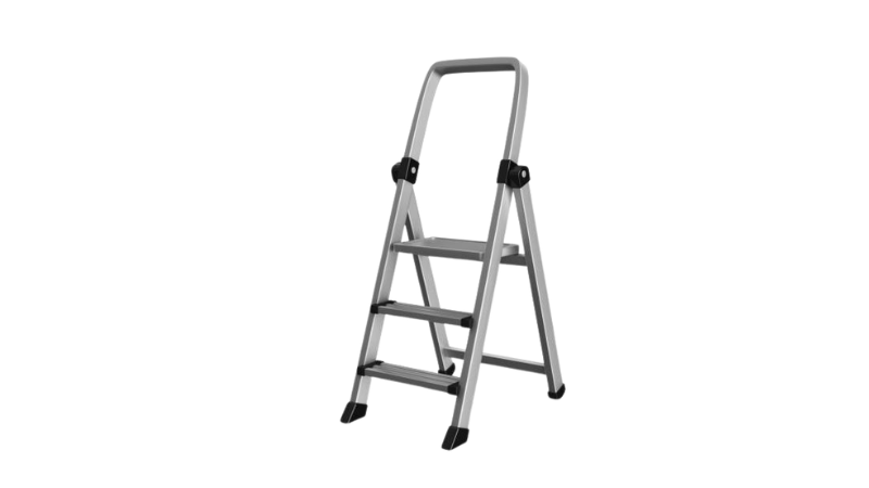 3 step aluminium ladder with safety and durable features for home use