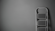 Folded aluminium ladder with compact space-saving design