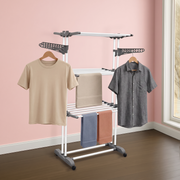 Allfold Clofera 3-Layer Foldable Clothes Drying Rack – 7-Layer Robotics Powder Coated Mild Steel Frame with 360° Mobility  (80.5 x 67 x 170.5 cm)